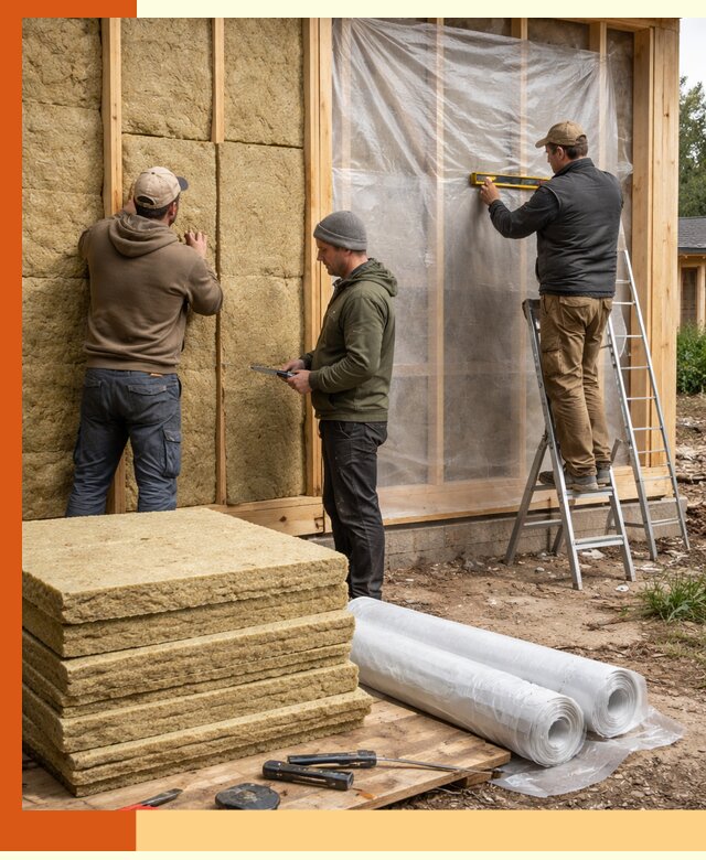 Утепление каркасного дома в Сосновом Бору под ключ с гарантией качества