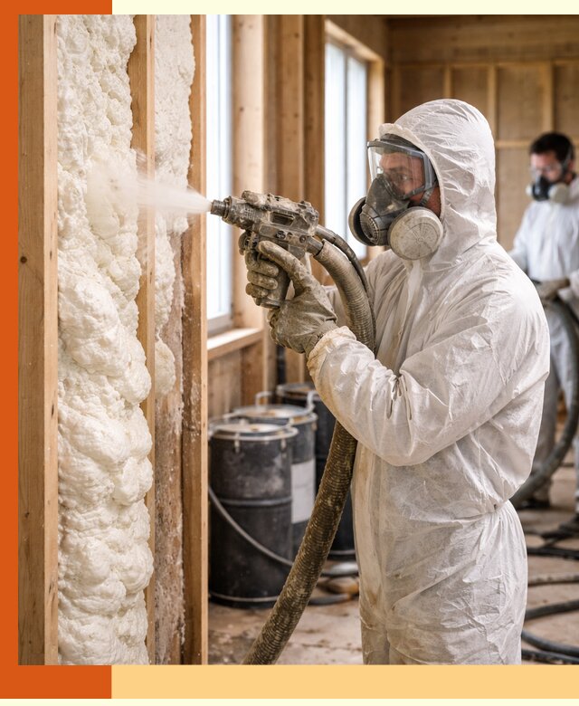 Утепление каркасного дома пенополиуретаном в Сосновом Бору