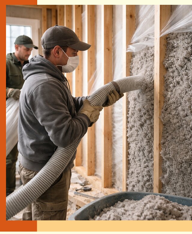 Утепление каркасного дома эковатой в Сосновом Бору — качественно и надолго