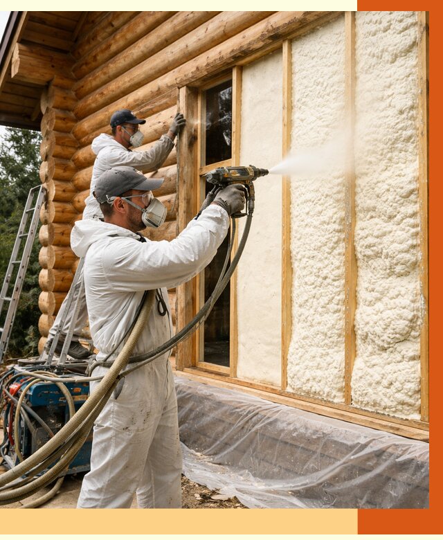 Утепление деревянного дома ППУ в Сосновом Бору от 4266 руб/м2 | ТепломастерСнб — под ключ
