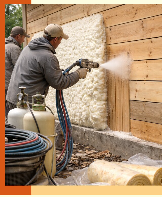 Утепление деревянного дома пенополиуретаном в Сосновом Бору