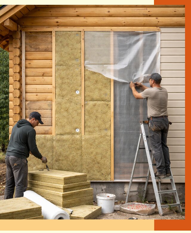 Утепление дома из бруса в Сосновом Бору от 3809 руб./м2 — работы под ключ | ТепломастерСнб