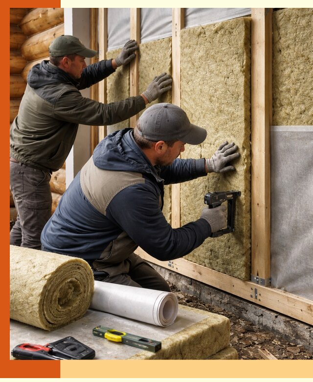 Утепление бревенчатого дома под ключ в Сосновом Бору