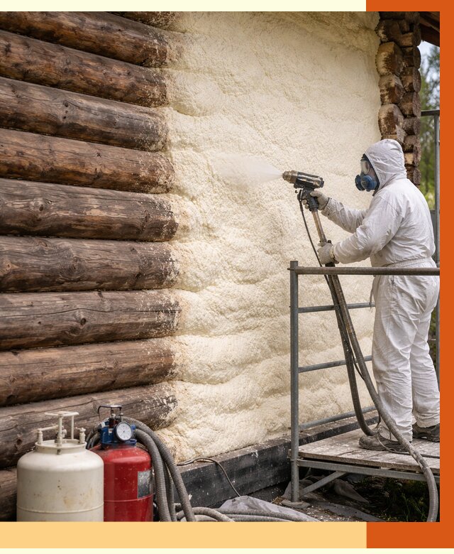 Утепление бревенчатого дома ППУ в Сосновом Бору под ключ от 6349 руб. | ТепломастерСнб