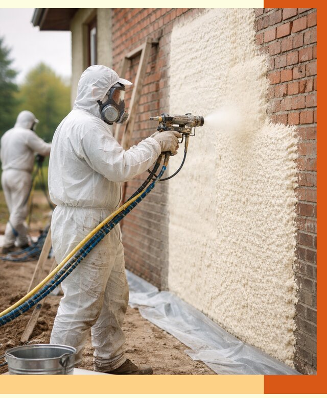 Утепление кирпичного дома ППУ в Сосновом Бору под ключ от 6603 руб. | ТепломастерСнб