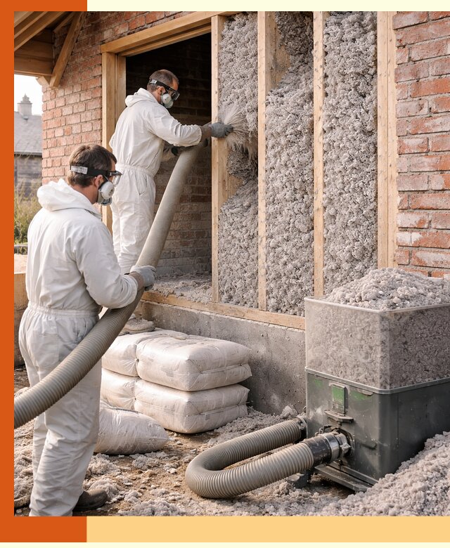 Утепление кирпичного дома эковатой в Сосновом Бору