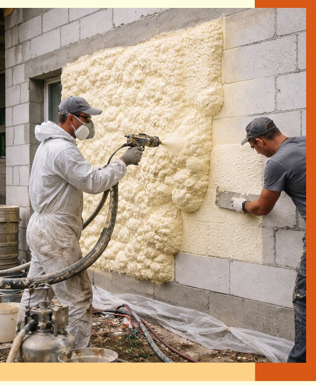 Утепление дома из газобетона ППУ в Сосновом Бору от 4876 руб./м² под ключ | ТепломастерСнб