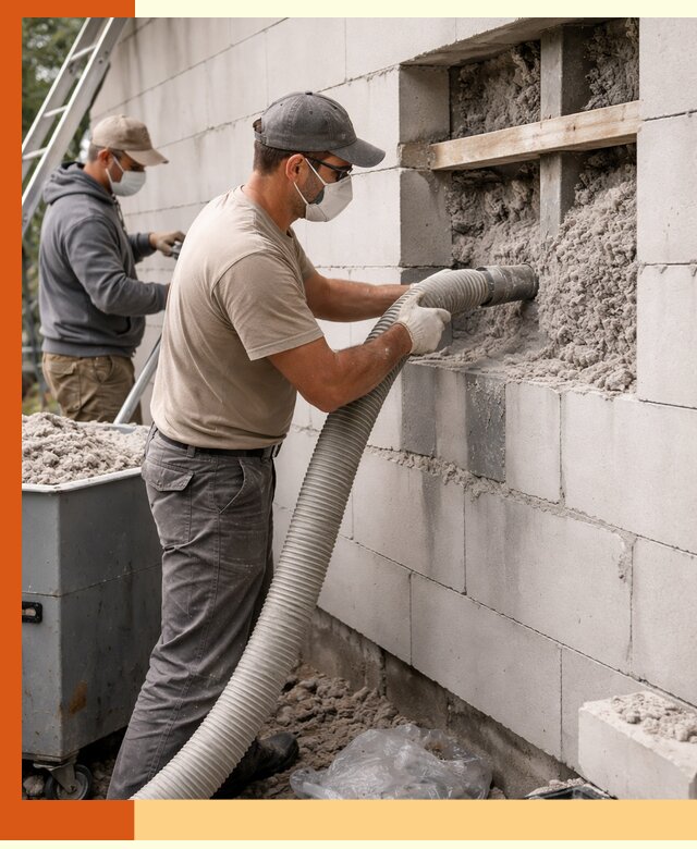 Утепление дома из газобетона эковатой в Сосновом Бору