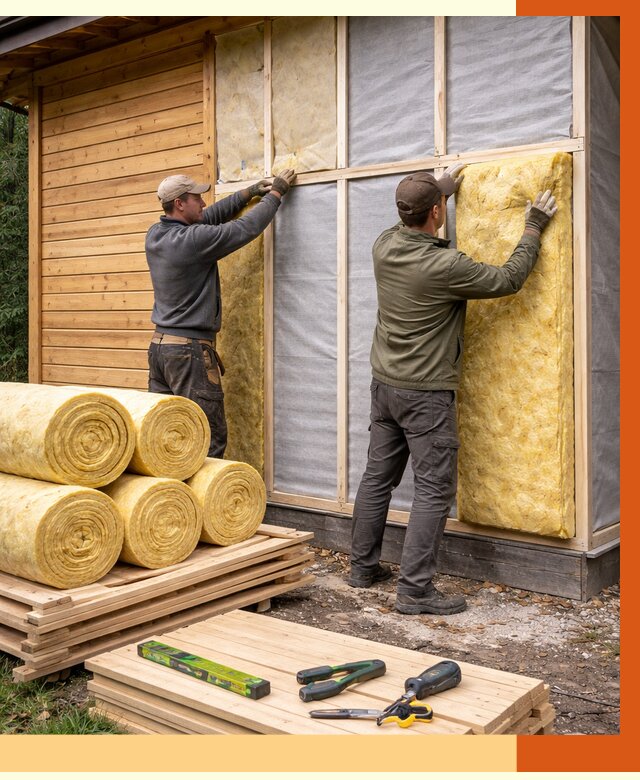 Утепление бани снаружи в Сосновом Бору от 86343 руб. под ключ | ТепломастерСнб