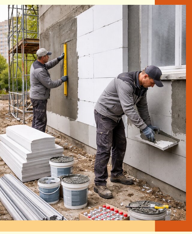 Утепление фасада и стен снаружи в Сосновом Бору от 4266 руб. | ТепломастерСнб