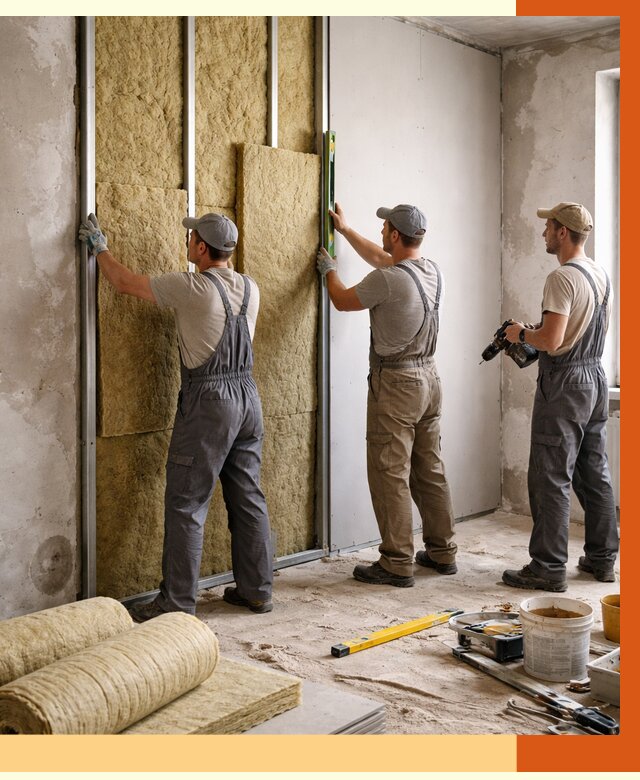 Утепление стен изнутри в Сосновом Бору от 2286 руб/м² под ключ | ТепломастерСнб