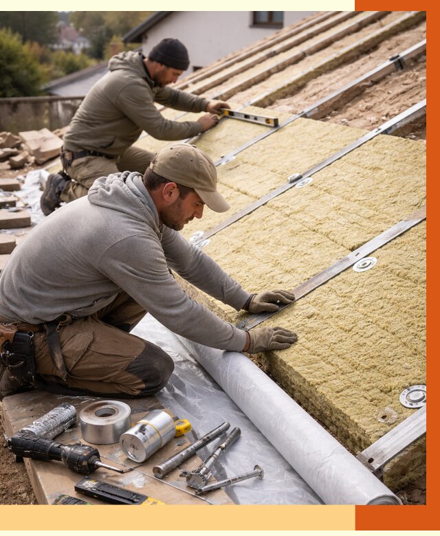 Утепление крыши снаружи в Сосновом Бору под ключ от 1219 руб./м2 | ТепломастерСнб