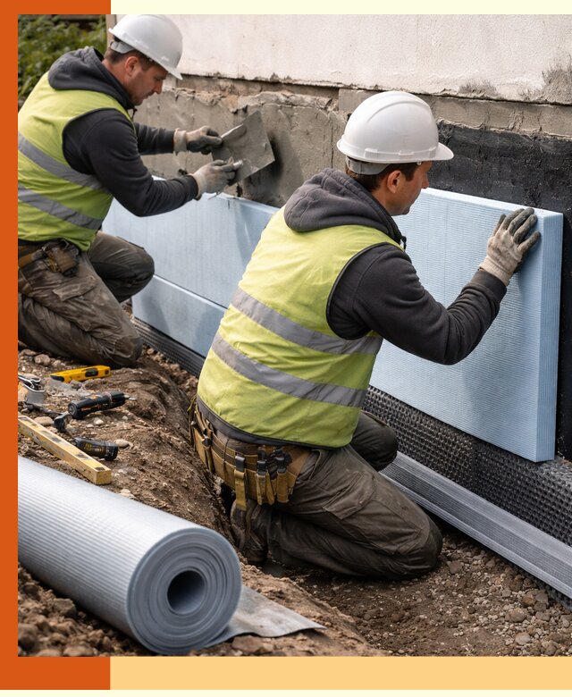 Утепление фундамента снаружи в Сосновом Бору — профессиональная теплоизоляция