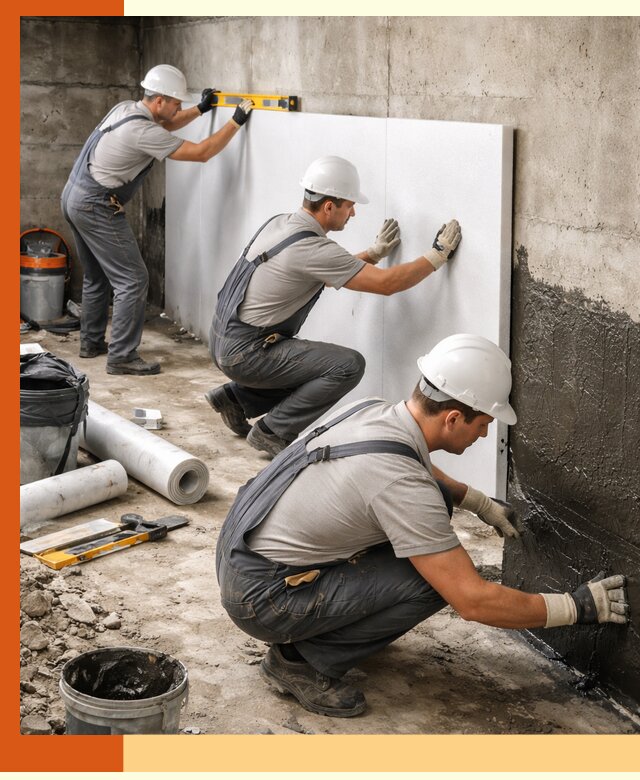 Утепление фундамента изнутри профессионально в Сосновом Бору