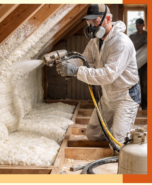 Утепление чердака ППУ в Сосновом Бору от 8756 руб./м2 — услуга под ключ | ТепломастерСнб