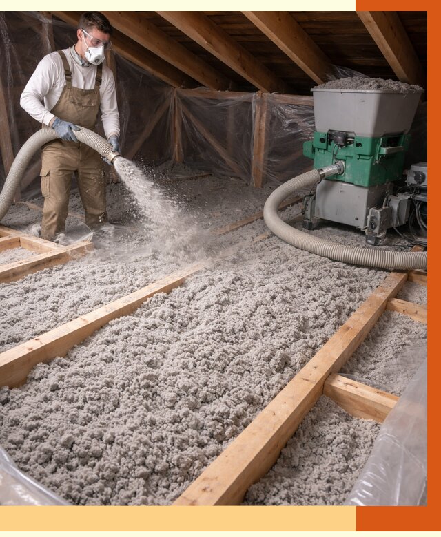 Утепление чердака эковатой в Сосновом Бору от 1473 руб/м2 — заказать у ТепломастерСнб