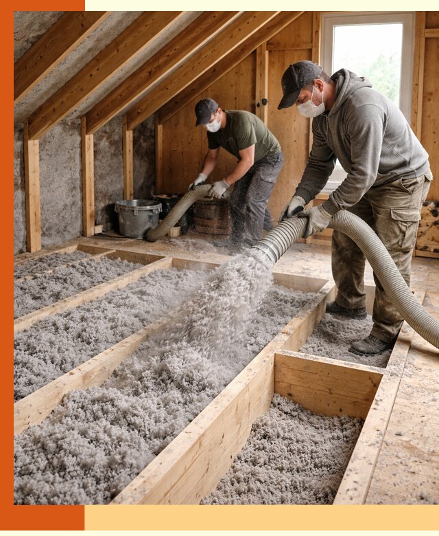 Утепление мансарды эковатой в Сосновом Бору с гарантией качества