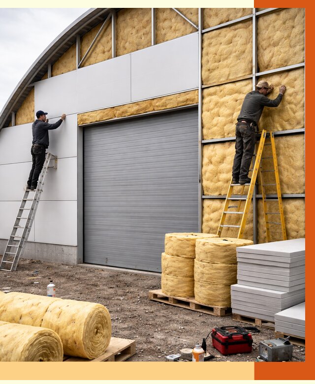 Утепление ангара пенополиуретаном в Сосновом Бору от 7314 руб./м² — комплекс от ТепломастерСнб