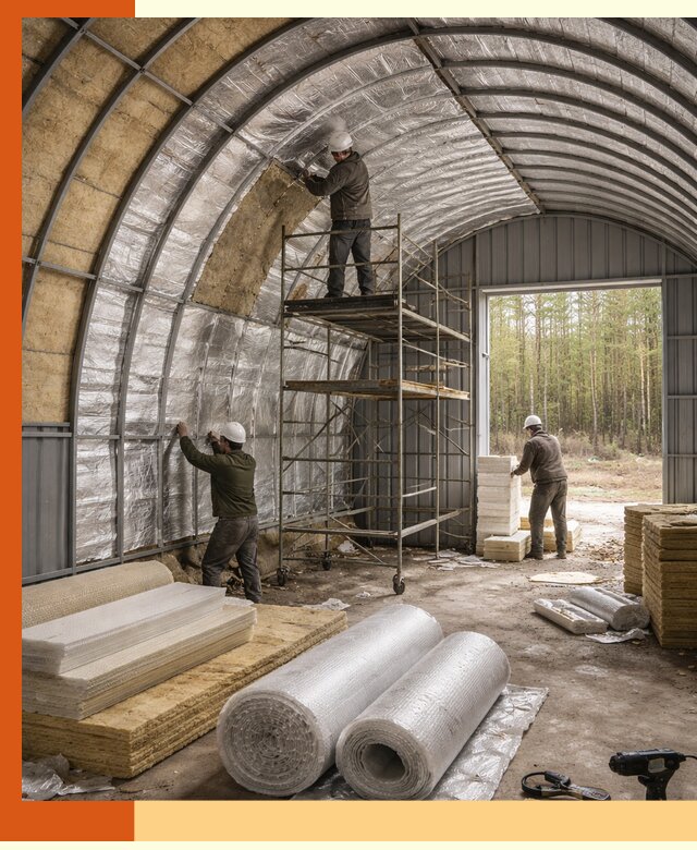 Утепление арочного ангара под ключ в Сосновом Бору