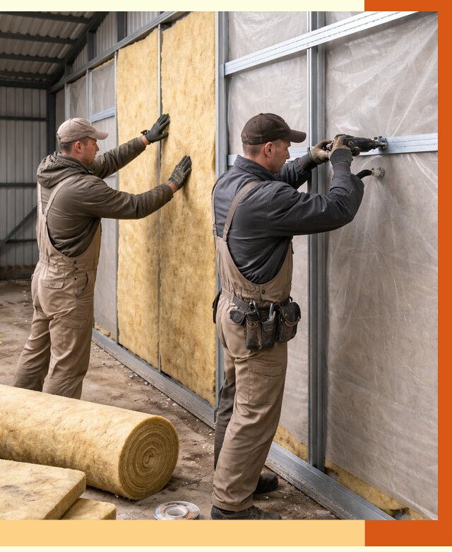 Утепление металлического ангара в Сосновом Бору от 4825 руб/м2 — услуги под ключ | ТепломастерСнб