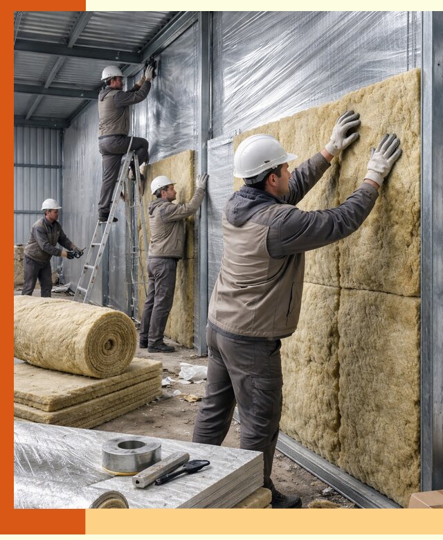 Утепление металлического склада в Сосновом Бору: теплоизоляция и герметизация