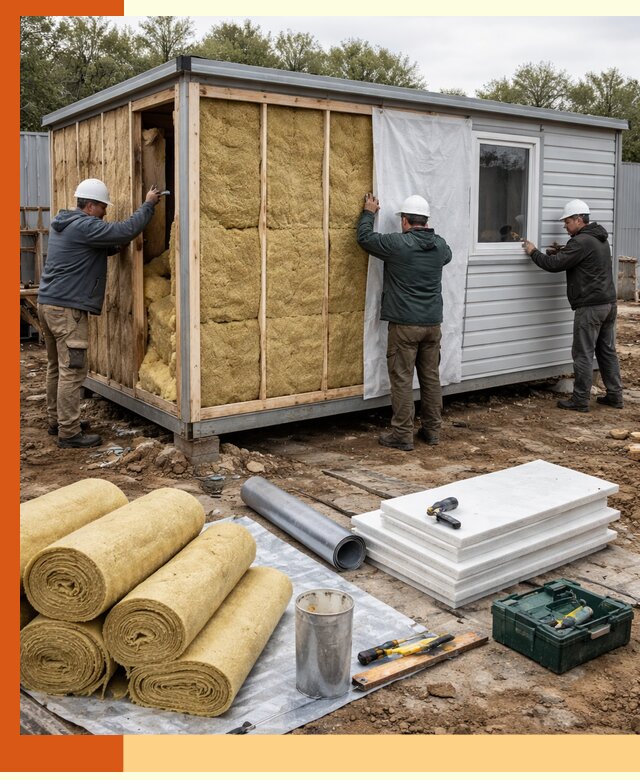 Утепление строительной бытовки под ключ в Сосновом Бору для любых условий