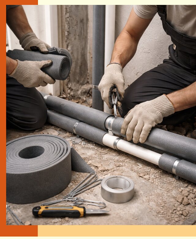 Утепление труб водоснабжения в Сосновом Бору — монтаж и защита сети