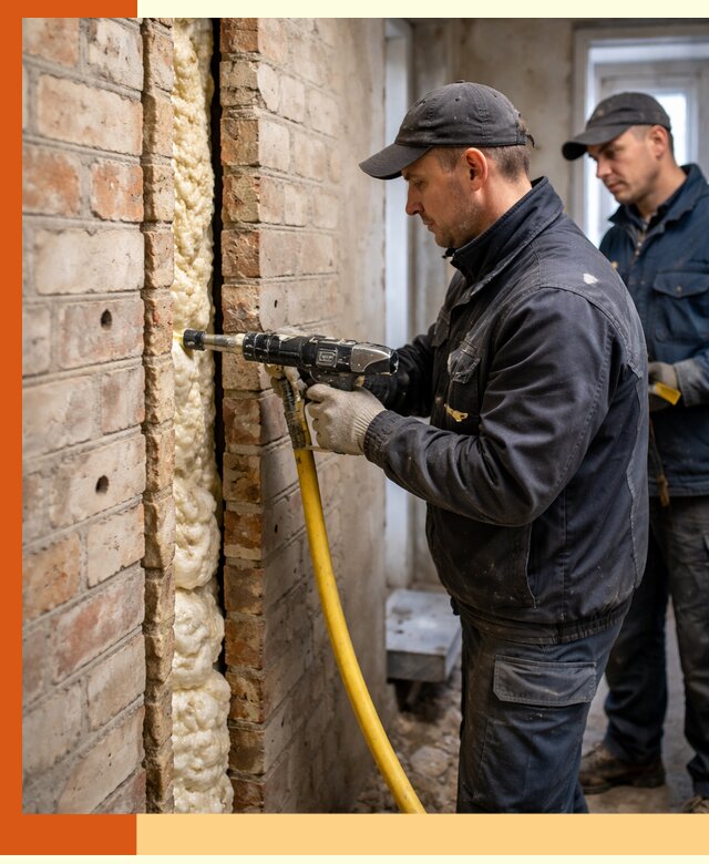 Межстеновое утепление пенополиуретаном в Сосновом Бору