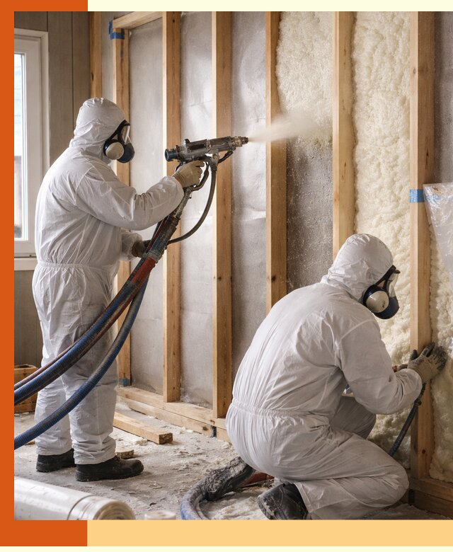 Утепление каркасной стены ППУ в Сосновом Бору для домов и коттеджей