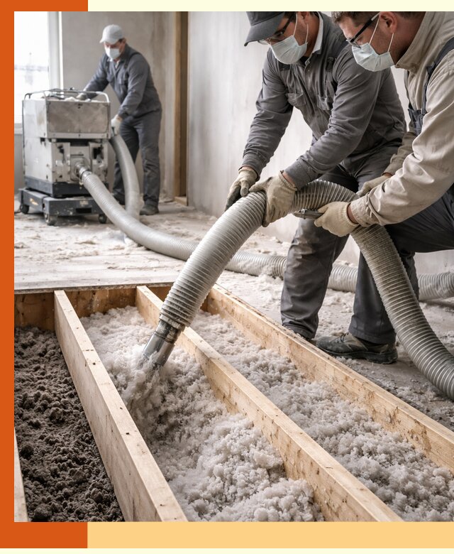 Заполнение полостей межэтажного перекрытия в Сосновом Бору эффективно и герметично