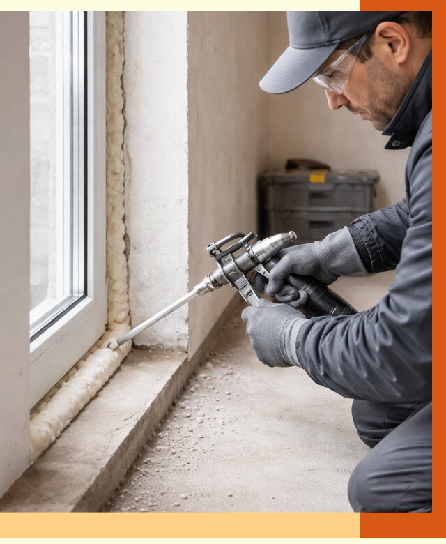 Герметизация стыков ППУ в Сосновом Бору от 1676 руб. за м2 — утепление примыканий под ключ | ТепломастерСнб