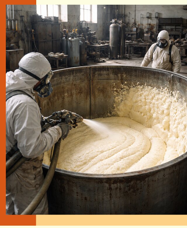 Заливка ппу в емкости с полной изоляцией и герметизацией в Сосновом Бору