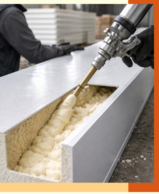 Заполнение пустот холодильных панелей в Сосновом Бору от 7619 руб. | ТепломастерСнб