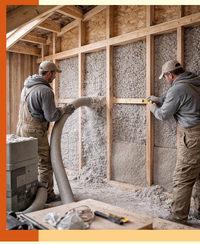 Утепление эковатой стен, потолков и перекрытий в Сосновом Бору