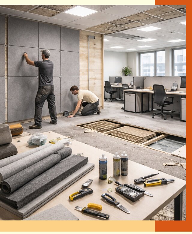 Профессиональная шумоизоляция офиса в Сосновом Бору от 6857 руб. за м2 | ТепломастерСнб