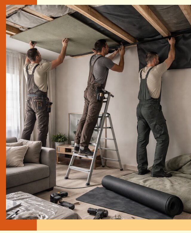 Шумоизоляция потолка в Сосновом Бору — профессиональное устранение шумов