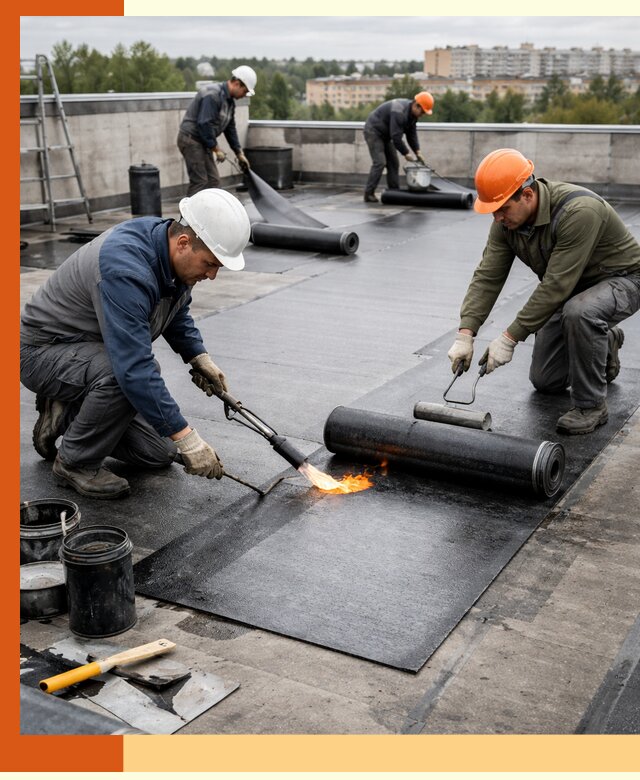 Профессиональная гидроизоляция плоской кровли в Сосновом Бору
