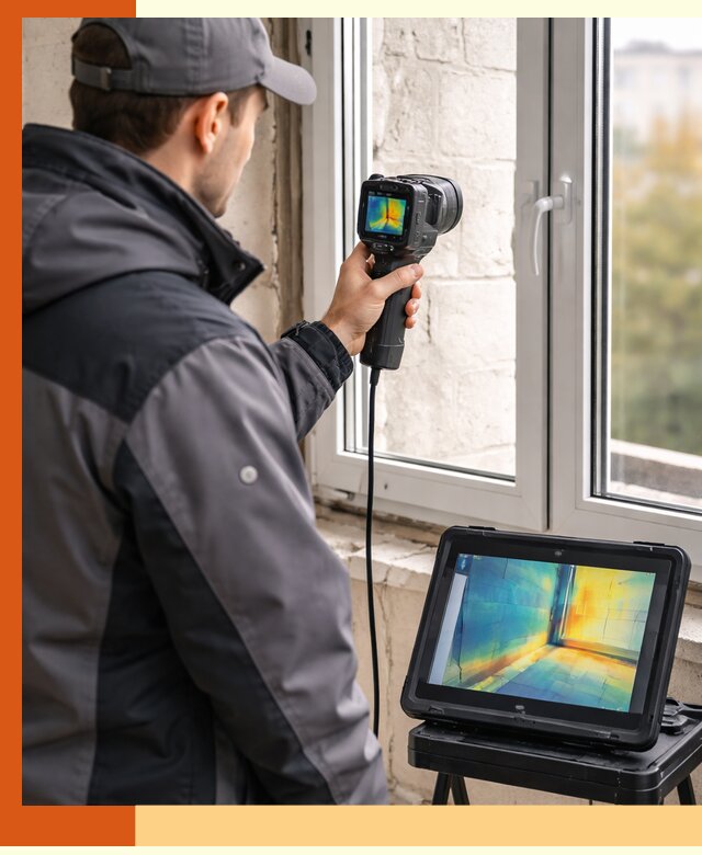 Тепловизионное обследование дома в Сосновом Бору для выявления утечек тепла