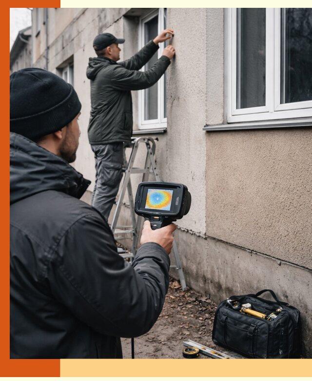 Тепловизионное обследование фасада в Сосновом Бору для выявления дефектов