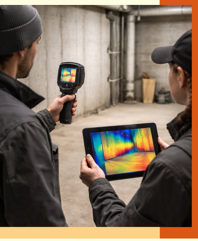 Тепловизионное обследование подвала в Сосновом Бору от 4571 руб. — проверка гидроизоляции | ТепломастерСнб