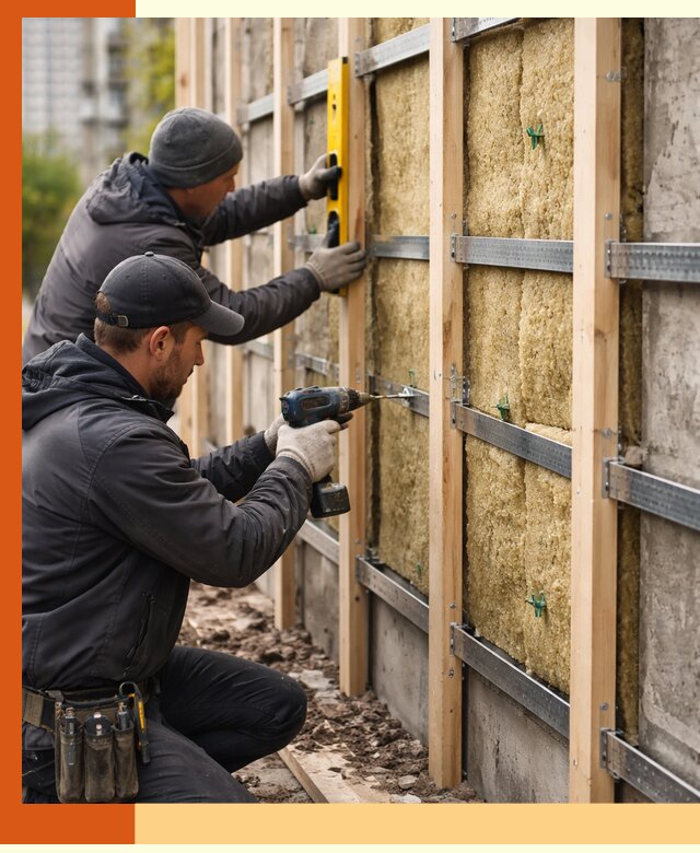 Монтаж обрешетки под утепление зданий и квартир в Сосновом Бору